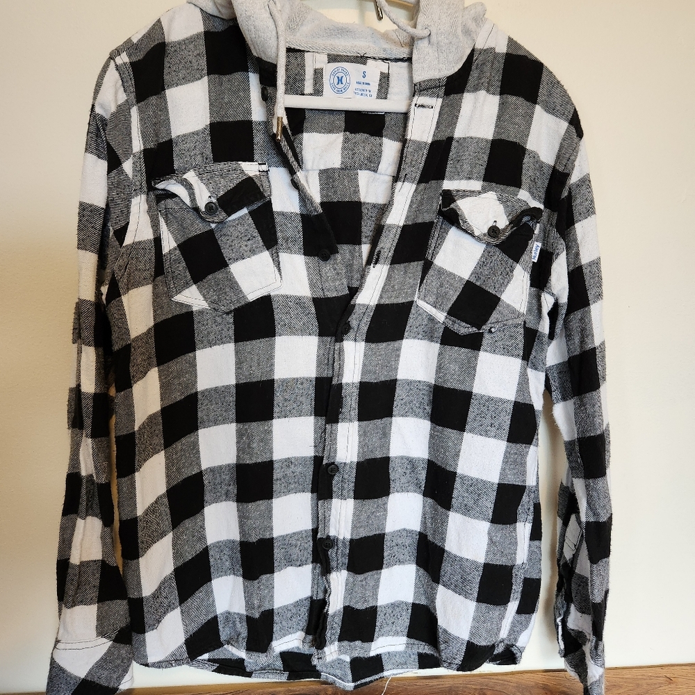 Hurley Black and White Plaid Shirt